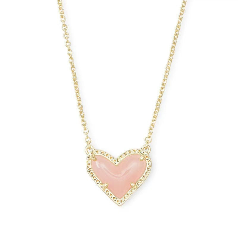 Cubic Zirconia Heart Pendant Necklace